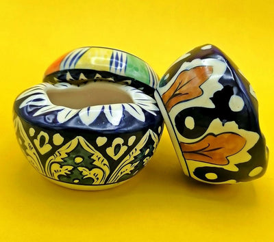 Hand Made Blue Pottery Ash Trays