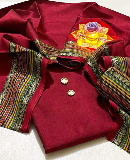 Susi Plain with Zari Patti & Jacquard Tarzari