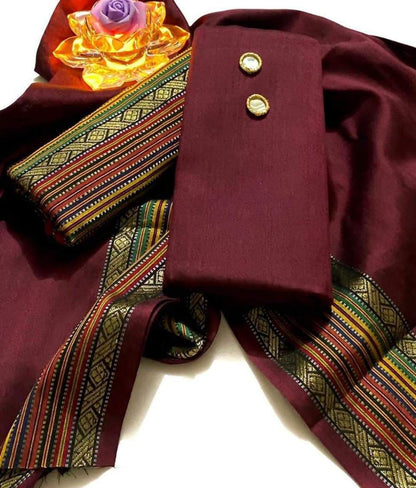 Susi Plain with Zari Patti & Jacquard Tarzari